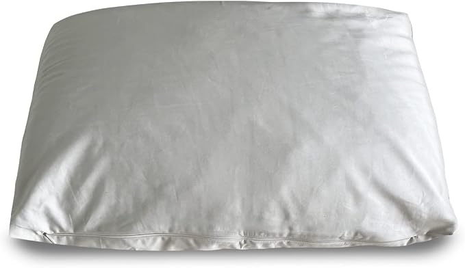 Green Natural and Organic Shredded Latex Pillow - Queen Size - GOLS Certified Organic - Adjustable Bed Pillows for Sleeping - Soft Pillow for Side and Back Sleepers - Zippered Organic Cotton Cover