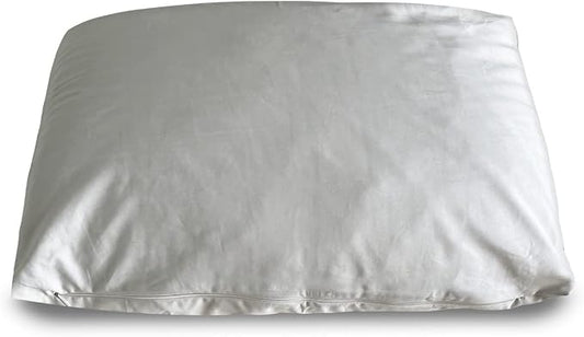 Green Natural and Organic Shredded Latex Pillow - Queen Size - GOLS Certified Organic - Adjustable Bed Pillows for Sleeping - Soft Pillow for Side and Back Sleepers - Zippered Organic Cotton Cover