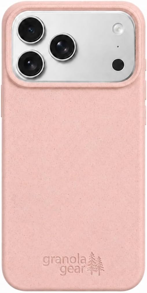 Eco by GranolaGear - Eco-Friendly Phone Case for iPhone 17 Pro Max - Biodegradable, Compostable, Plastic-Free, Made from Plants - Pink Sands