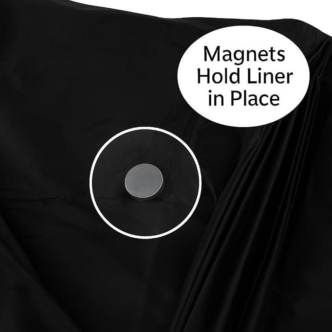 Dependable Industries inc. Essentials Magnetized Shower Curtain Liner with Metal Grommets Waterproof Bathroom (Black)
