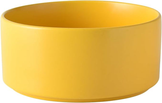 6'' Ceramic Dog Bowl - 30Oz Classic Dogs Food & Water Bowl for Small and Medium Breed Dogs, Heavy Duty Non-Slip Dog Dishes, Food Grade Stoneware Pet Bowl, Dishwasher & Microwave Safe, Yellow