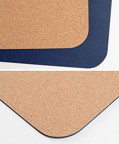 Ruby Lil Natural Cork & Leather Desk Writing Mat, Dual Use Desk Matt for Desktop,Multifunctional Office Desk Pad, PU Leather Mouse Pad,Navy,47"x 24"