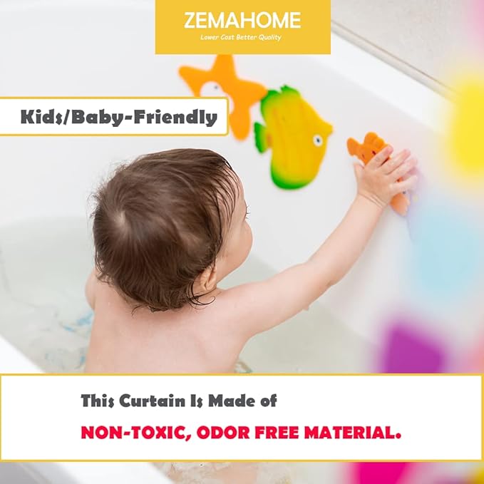 ZEMAHOME 5 Pack PEVA Plastic Shower Curtain Liner Premium Light Weight 72" x 72" Clear Bathroom Shower Showroom Curtain Liner with Rustproof Metal Gromments and Weighted Magnet
