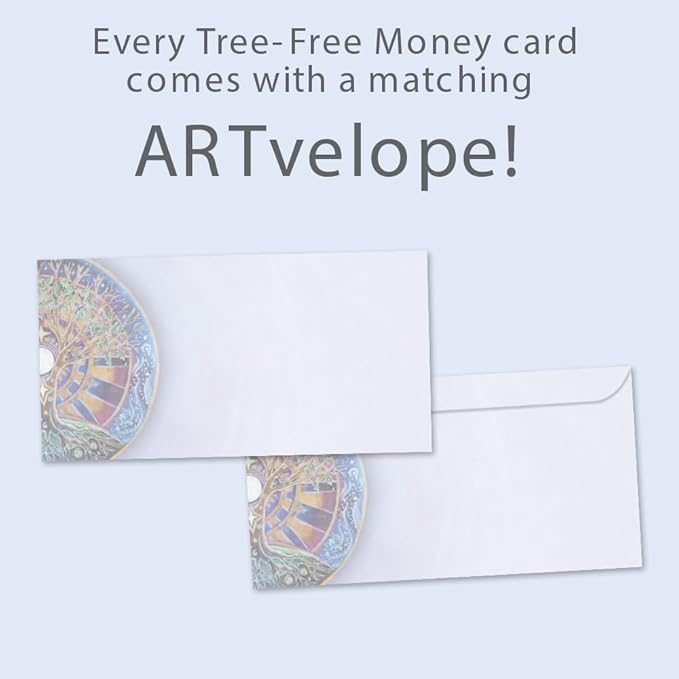 Tree-Free Greetings - Solstice Money Holder Card - Artful Designs - 1 Money Holder Greeting Card + Matching Envelope - Made in USA - 100% Recycled Paper - 3.7 x 7 - Winter Solstice Mandala (ZO70074)