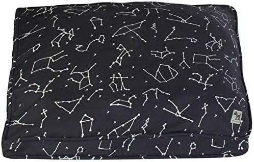 Molly Mutt Sheepy Wool Crate Mat - 100% Cotton Canvas Cover with Temperature-Regulating 100% Natural Wool-Filled Insert Dog Bed - Soft & Supportive Wool-Filled Bed - (54"x37"x2.5", Rocketman)