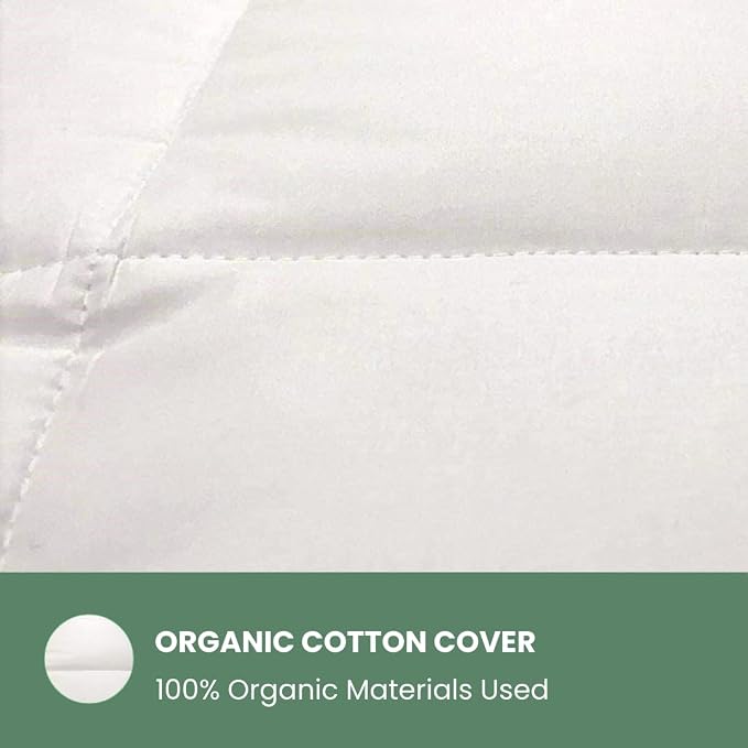ORGANIC TEXTILES White Down Alternative Bed Comforter with Organic Cotton Covering (Twin Size, Heavy Fill) Skin Sensitive, All-Seasons Use, Machine Washable, Eco-Friendly Alternative, Soft Feel