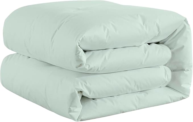 Feather and Loom Button Stitch Down Alternative All Seasons Comforter - Soft and Easy Care Microfiber Cover, Hypoallergenic High Loft Fiber Fill, Machine Washable Color: Dewkist Size: King