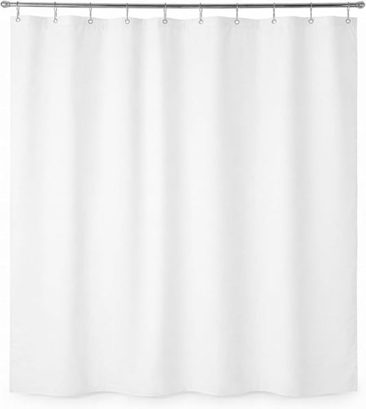 Epica Shower Curtain – Strongest Heavy-Duty Clear Vinyl 72x72 Shower Curtain Liner – Stain & Soap Scum Resistant with Rust-Proof Metal Grommets (White)