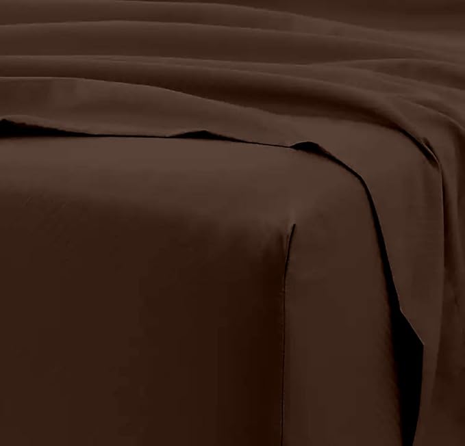 Femini Fashion 100% Organic Cotton Bed Sheets 800-Thread-Count, 16-Inch Deep-Pocket, Luxury Breathable Crisp 4-Piece Bed Sheet Set (1 Flat Sheet, 1 Fitted Sheet, 2 Pillowcases) - Full-XL, Chocolate