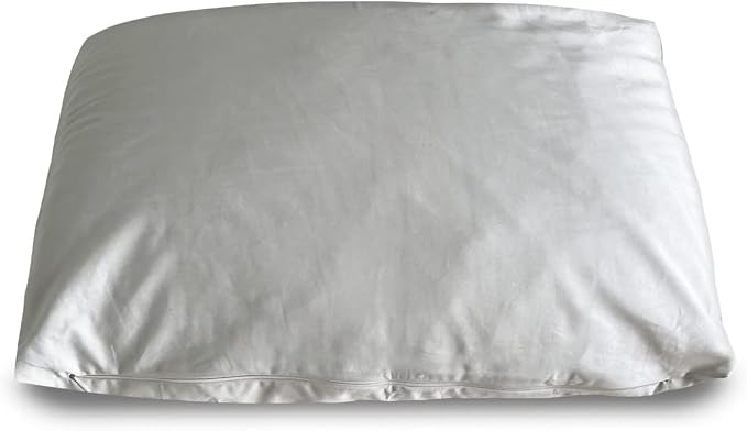 Green Natural and Organic Shredded Latex Pillow - Standard Size - GOLS Certified Organic - Adjustable Bed Pillows for Sleeping - Soft Pillow for Side and Back Sleepers - Zippered Organic Cotton Cover