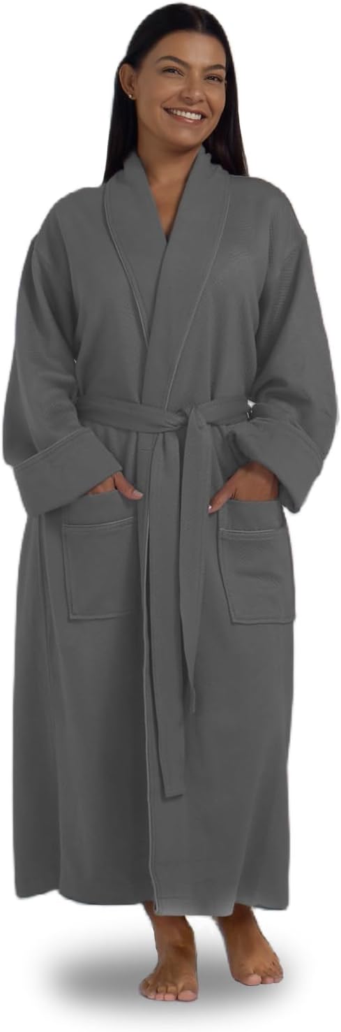 Boca Terry Women's Soft Waffle Knit Robe, Long Spa, Resort & Hotel Bathrobe, Luxury Bath Robe