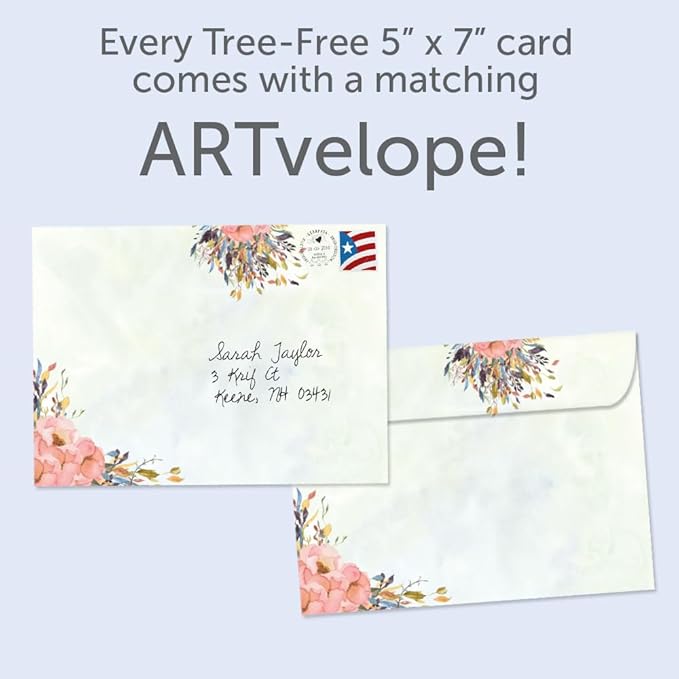 Tree-Free Greetings - Birthday Cards - Artful Designs - 2 Cards + Matching Envelopes - Made in USA - 100% Recycled Paper - 5 x 7 - Joy and Possibility (GT65339)