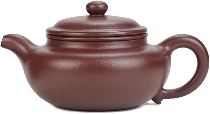 Fine Zisha Teapot Series,Chinese Genuine Handmade Yixing Purple Clay Tea Pot 12.8 Oz,Infuse Brew Kungfu Tea Maker -Fanggu Teapot