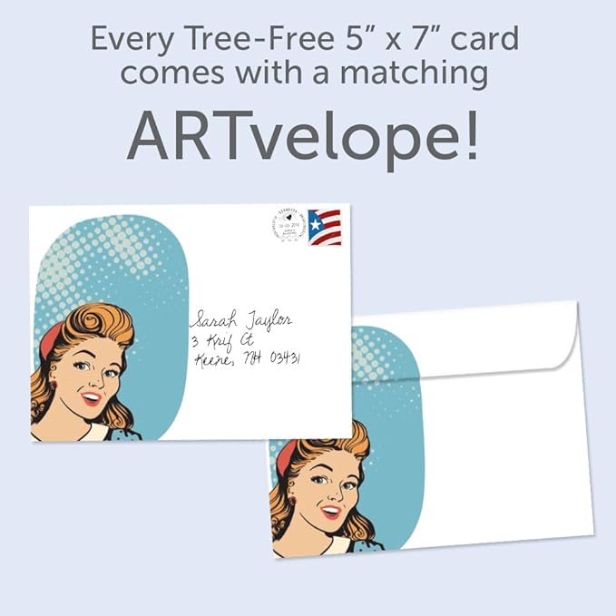 Tree-Free Greetings - Birthday Cards - Artful Designs - 2 Cards + Matching Envelopes - Made in USA - 100% Recycled Paper - 5 x 7 - Air Fryer (GT61256)