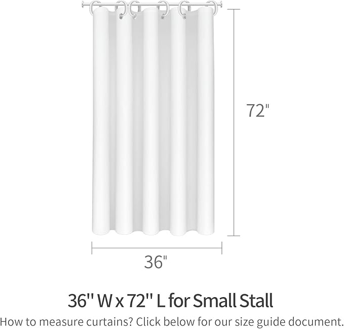 MitoVilla Stall Half Size Shower Curtain Liner, 36 x 72 Inch Fabric Bath Curtain Liner for Modern Hotel, Sage Green Shower Liners, Washable & Water Repellent