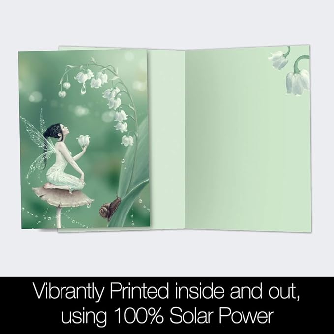 Tree-Free Greetings - All Occasion Cards - Artful Designs - 12 Greeting Cards + White Envelopes - Made in USA - 100% Recycled Paper - 4 x 6 - Lily of the Valley (FS66498)