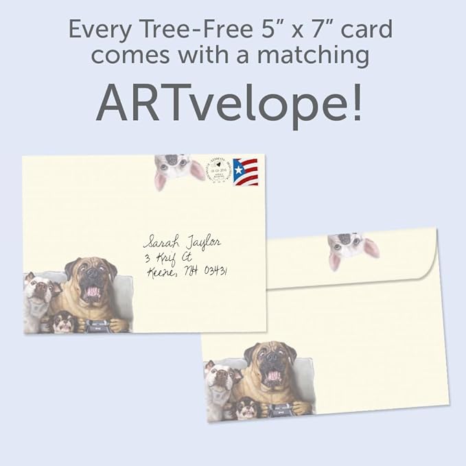 Tree-Free Greetings - Birthday Card - Artful Designs - 1 Card + Matching Envelope - Made in USA - 100% Recycled Paper - 5 x 7 - Dog Years (GO61211)