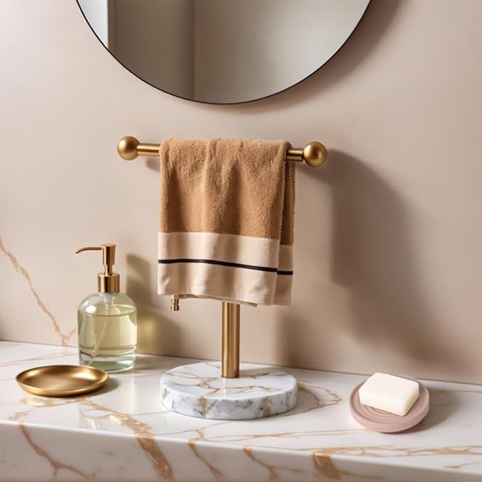 Diatomite Soap Dish, Round Ripple Design, Fast Drying Bathroom Tray for Bar Soap and Sponges (Brown)