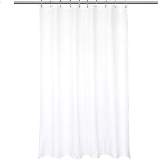 Barossa Design Waterproof Fabric Stall Shower Curtain Liner Microfiber 54" W x 72" H - Hotel Quality, Machine Washable, White Shower Liner for Bath Tub, 54x72