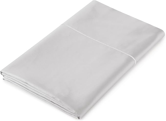 Certified Organic Queen Flat Sheet Only - 100% Organic Cotton Top Sheet with Luxurious Soft and Breathable 500 Thread Count Sateen Weave Finish - GOTS & Fairtrade Certified (Gray, Queen)