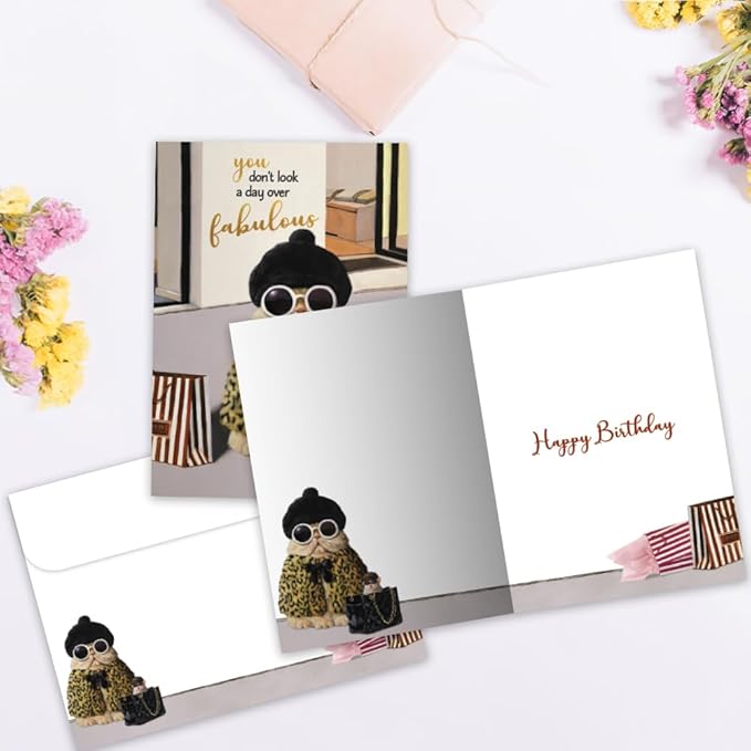 Tree-Free Greetings - Birthday Card - Artful Designs - 1 Card + Matching Envelope - Made in USA - 100% Recycled Paper - 5 x 7 - A Day Over Fabulous (GO68766)