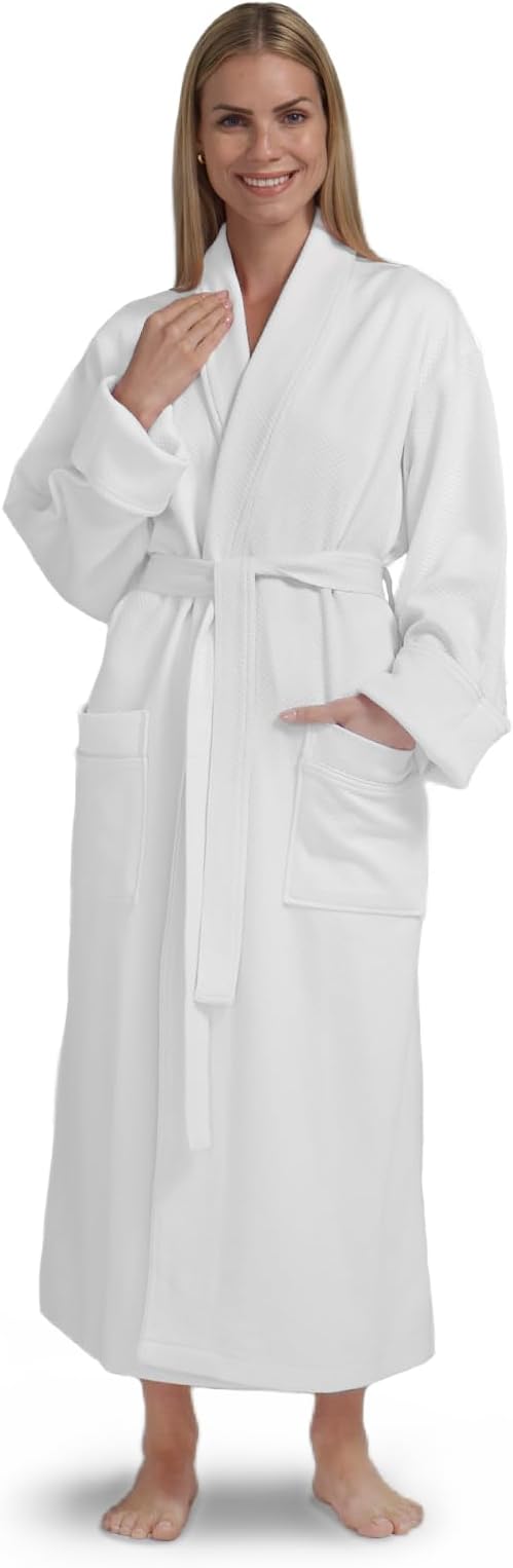 Boca Terry Women's Soft Waffle Knit Robe, Long Spa, Resort & Hotel Bathrobe, Luxury Bath Robe