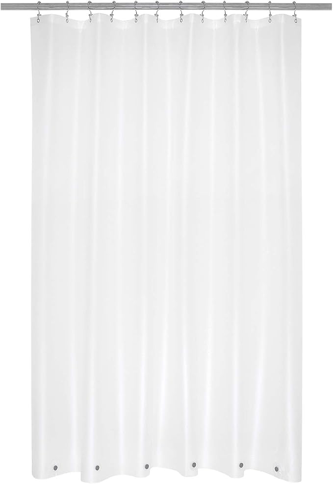 Mrs Awesome Extra Long Shower Curtain Liner with 6 Magnets 72 x 84 inch, Frosted PEVA 8G Heavy Duty Thick Plastic Shower Curtain, Waterproof, 72x84, Frost