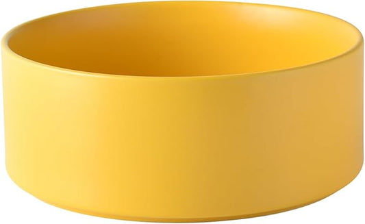 8'' Ceramic Dog Bowl - 70Oz Classic Dogs Food & Water Bowl for Medium and Large Breeds, Heavy-Duty Non-Slip Dog Dish, Food Grade Stoneware Pet Bowl, Dishwasher & Microwave Safe, Yellow