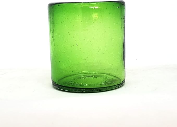 Solid Emerald Green 9 oz Short Tumblers (set of 6), Recycled Glass, Lead-free, Toxin-Free (9oz Tumbler)