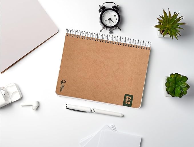 Liderpapel Spiral Notebook A5 Cardboard Cover Kraft Backed 120H Paper 100% Recycled 80 g Smooth