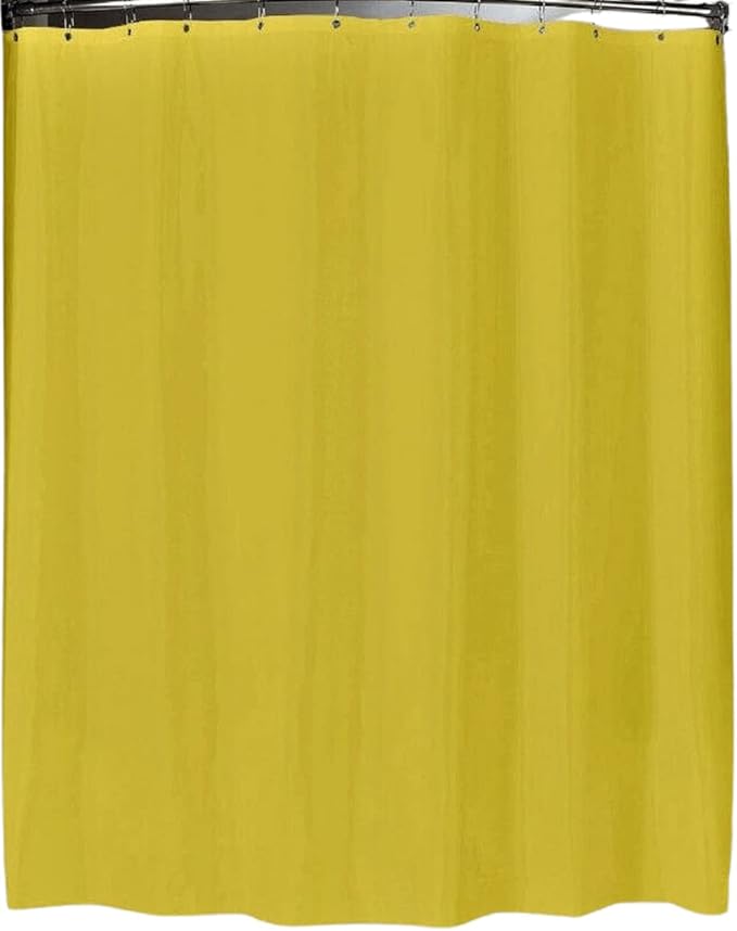 Dependable Industries inc. Essentials PEVA Shower Curtain Liner - PVC Free Magnetized Bottom Odorless Clear (Yellow)