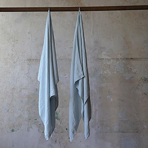 LinenMe Washed Waffle Bath Towel, 30 x 51, Ice Blue