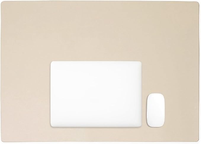 Leatherology Premium Dove Full Grain Leather Desk Pad – Modern Desk Mat for Home Office or Workspace – Water & Scratch Resistant, Slim Portable Design with Microsuede Lining