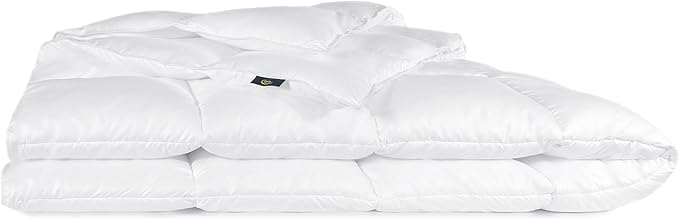 Serta Down Illusion Lightweight Hypoallergenic Down Alternative Comforter with Corner Loops, King/Cal King, White