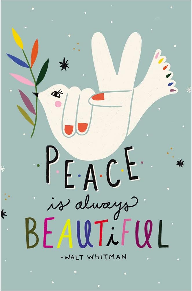 Tree-Free Greetings - All Occcasion Cards - 12 Cards + 12 White Envelopes - Made in USA - 100% Recycled Paper - 4"x6" - Beautiful Peace (FS54553)