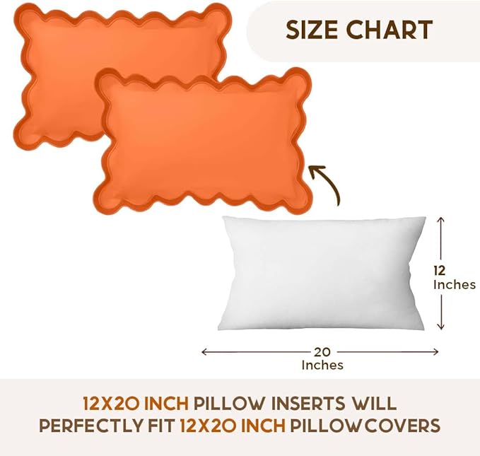 Folkulture Throw Pillow Covers | (12 x 20) Set of 2 Orange Fall Pillow Covers for Fall Living Room Decor | Boho Throw Pillow or Accent Pillow | Lumbar Pillow Cover for Couch