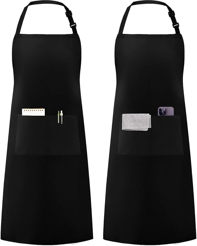 Syntus Apron for Men Women, Adjustable Cooking Kitchen Chef Aprons with 2 Pockets