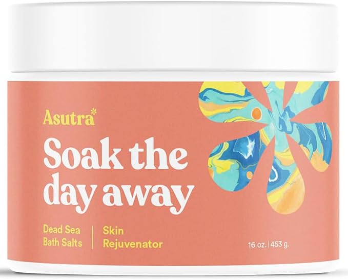 ASUTRA Dead Sea Bath Salts (Skin Rejuvenator), 16 oz - Soak in Rich & Vital Healing Minerals - Pamper & Soften Skin with Grapefruit, Juniper, & Cypress Essential Oils