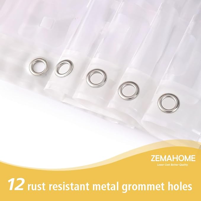 ZEMAHOME Thin 3D EVA Shower Curtain Liner Geometric, 72x72 Premium Light Weight Clear Plastic Bathroom Shower Curtain with Rustproof Metal Grommets 3 Magnets for Shower Stall, Bathtubs