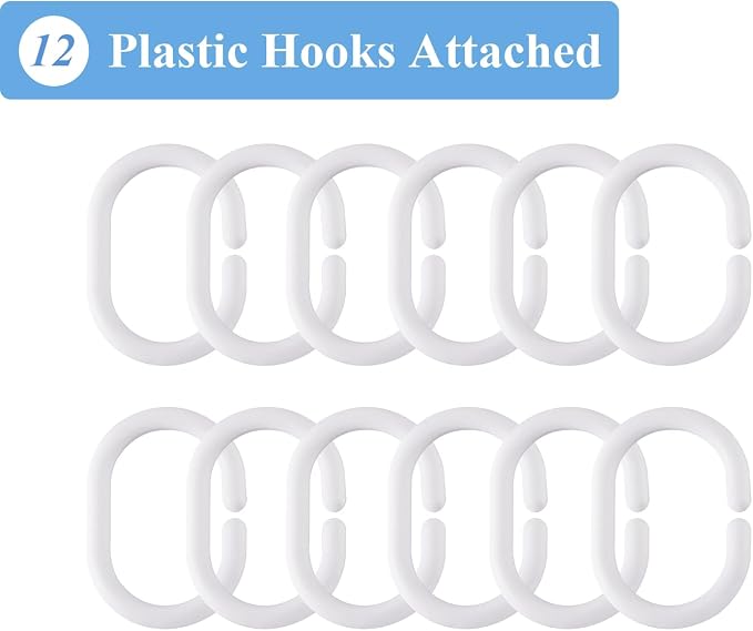 Shower Curtain Liner 75 Inches Long, 3D EVA Translucent Heavy Duty Weighted Vinyl Shower Liner with 3 Strong Magnets for Bathroom Spa Hotel, Pebble, 72x75 Inch