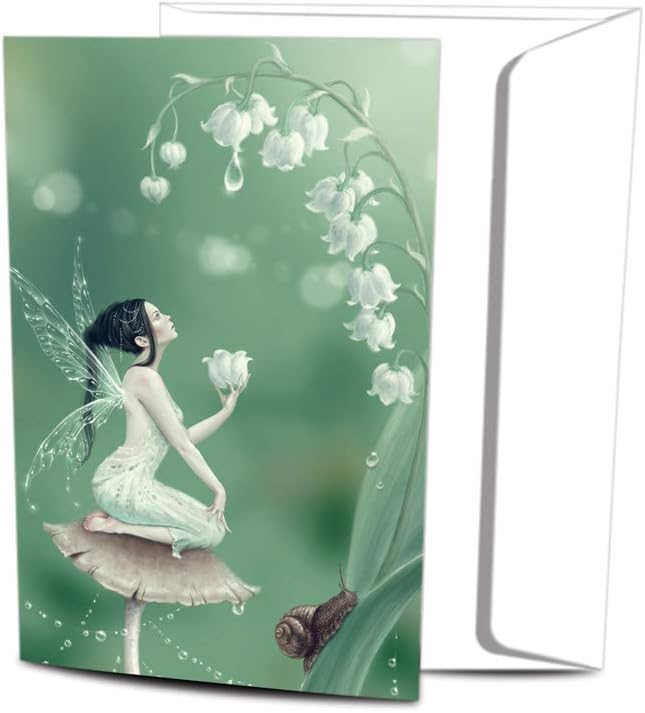 Tree-Free Greetings - All Occasion Cards - Artful Designs - 12 Greeting Cards + White Envelopes - Made in USA - 100% Recycled Paper - 4 x 6 - Lily of the Valley (FS66498)