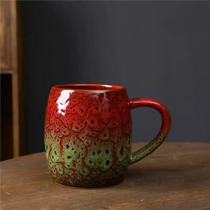 21oz Large Handmade ceramic Mug, Big Ceramic Tea Cup, Durable and Heavy Microwave and Dishwasher Safe Pottery Coffee Mug with Handle, Reactive Glaze Stoneware Clay coffee mug