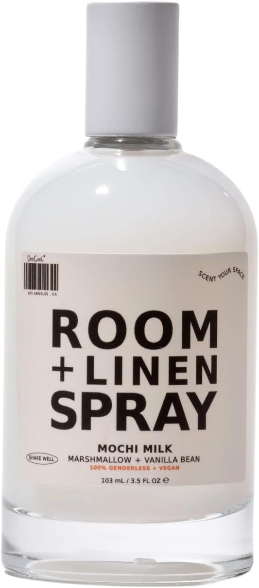 DedCool Room + Linen Spray in Mochi Milk | Natural Fabric & Linen Spray | Non-Toxic, Essential Oil Infused | Freshens Home, Bedding, Couch, Closet & Bathroom | 3 fl oz