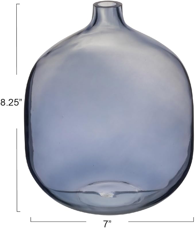 Modern Clear Tinted Glass Vase, Blue