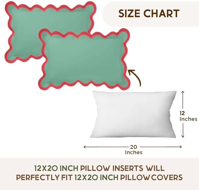 Folkulture Christmas Throw Pillow Covers 12x20 Lumbar – Decorative Couch Pillows for Living Room, Set of 2 Cute Outdoor Boho Pillow Covers, Green Xmas Throw Pillows for Christmas Décor