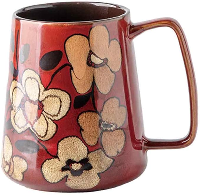 24 OZ, Large Ceramics Coffee Mugs with Handle, Extra Large Tea and Coffee Cup for Office and Home，Microwave and Dishwasher Safe,For Gift and Present(Red)
