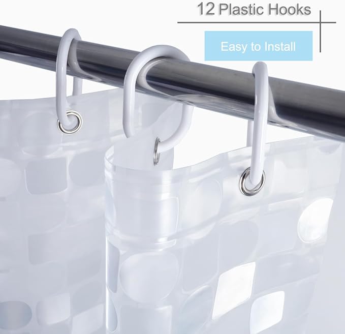 Shower Curtain Liner 72 x 78 Inch, 8G Thick EVA Waterproof Heavy Duty Extra Long Shower Liner 78 inch for Bathroom,Geometric
