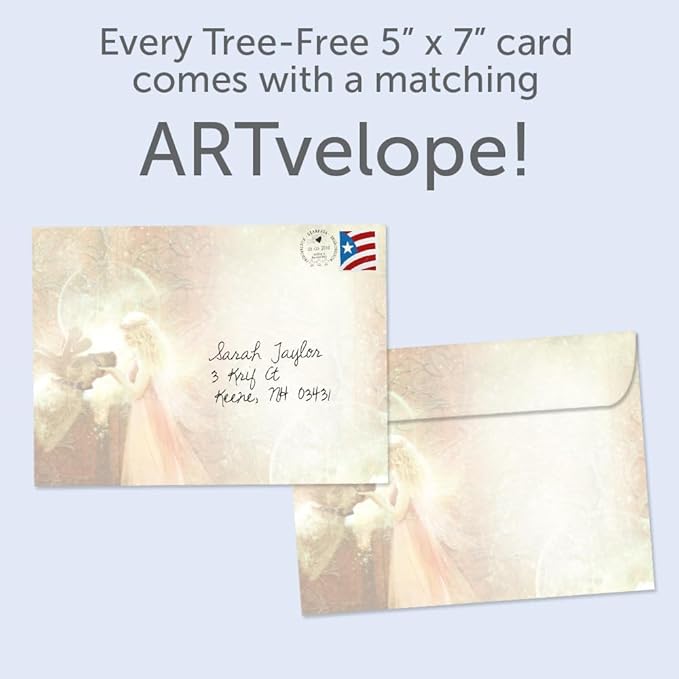 Tree-Free Greetings - Winter Solstice Greeting Cards - Artful Designs - 2 Cards + Matching Envelopes - Made in USA - 100% Recycled Paper - 5"x7" - Gentle Kindness (GT64280)
