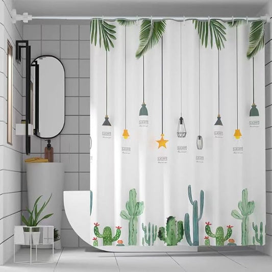 TIKABC Shower Curtain Liner, 4G PEVA Banana Leaves Shower Liner, Plastic Waterproof Shower Curtains, 72x72 inch with Grommet Holes 3 Magnetic Weights