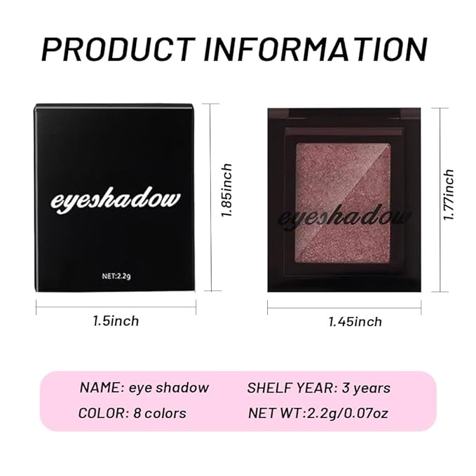 Champagne Shimmer Glittle Eye shadow Palette Makeup, Single Shimmer Eyeshadow for Older Women, High Pigment Natural Sombras Crema Para Ojos, Talc, Paraben & Cruelty Free (01#Champagne)